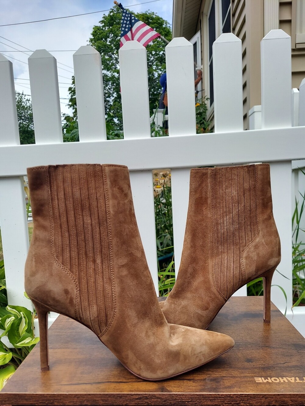 Veronica Beard Lisa Hazelwood Suede Pointed-Toe Ankle Boots Womens Size 10.5 - Picture 5 of 13